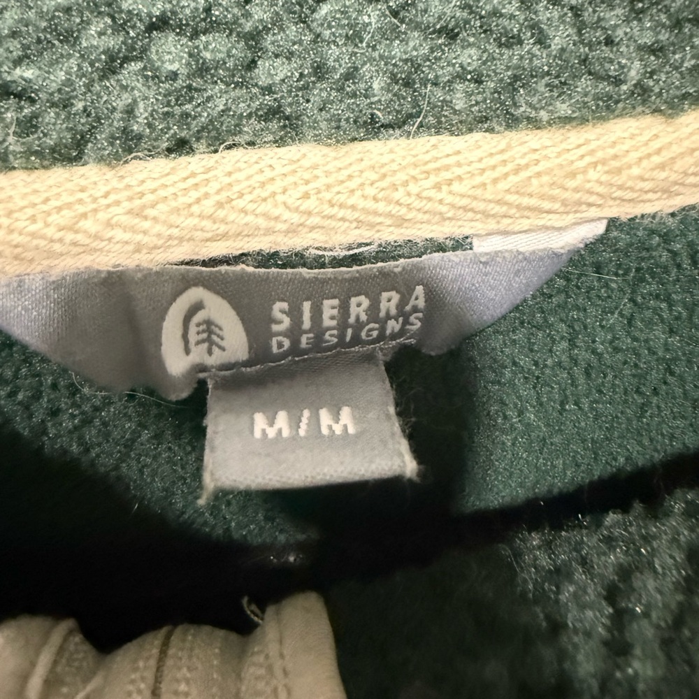 Green Sherpa Zip-Up Sweater Jacket Sierra Designa - Picture 3 of 3
